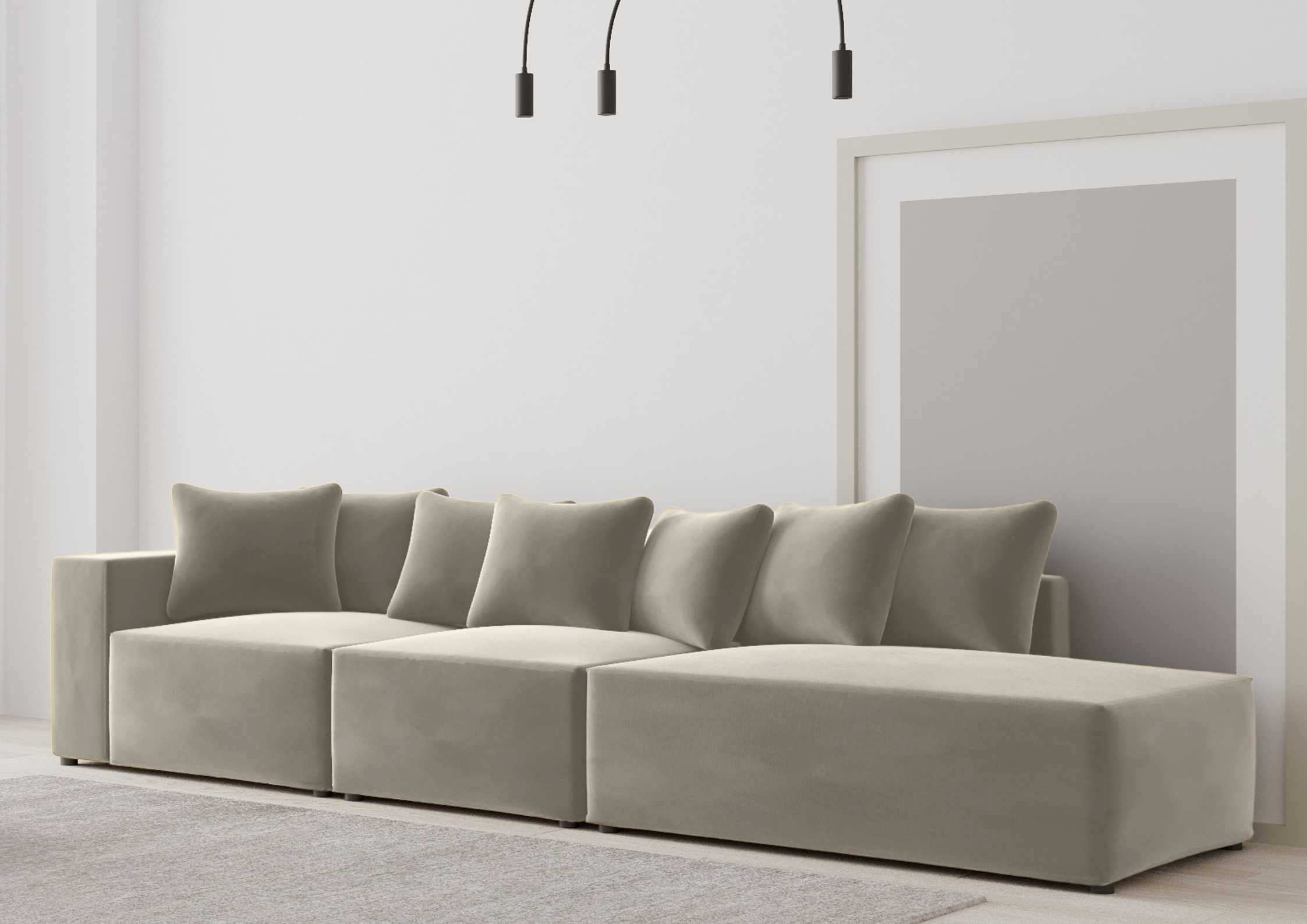 Loftowa sofa w kolorze beżu